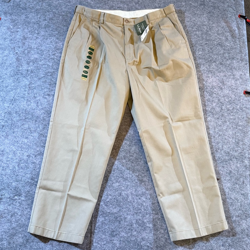 L.L. Bean Tan Chinos with Structured Cotton Fabric